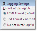 Logging Settings Window Expanded Options: click to enlarge