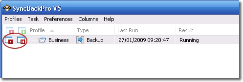 SyncBackPro Running Profile